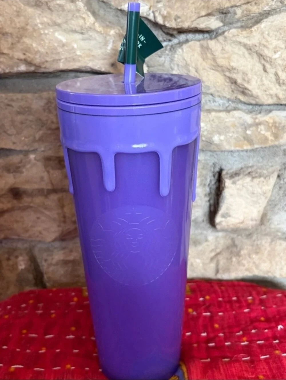 Starbucks Halloween 2025 Glow in the Dark Purple Drip Cold Cup Tumbler 24 oz NWT